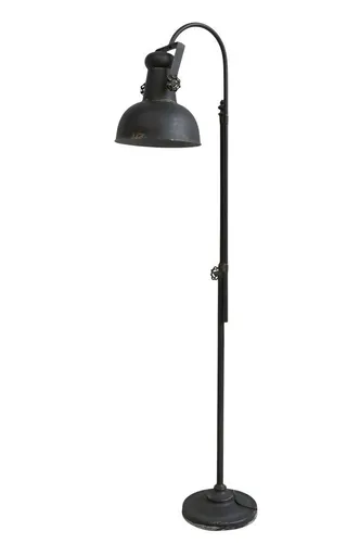 Černá antik kovová stojací lampa s patinou Factory - 175 cm / E27/ 60W 71014824
