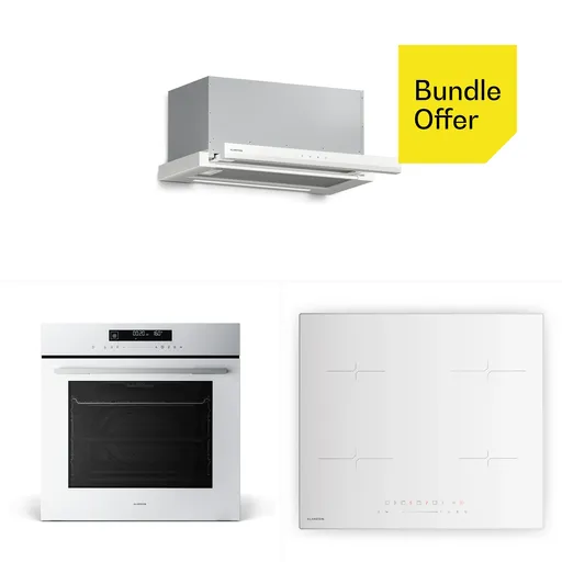 Klarstein Velaire indukční varná deska + Velaire vestavná trouba + Velaire teleskopická digestoř | 60 cm