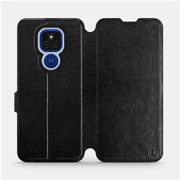 Flipové pouzdro na mobil Motorola Moto E7 Plus v provedení  Black&Gray s šedým vnitřkem (5903516383276)