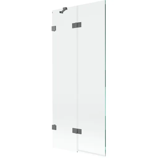 MEXEN/S Lunar vanová zástěna 2-křídlová levá 80 x 150, transparent, grafit metal 897-080-100-95-00-L