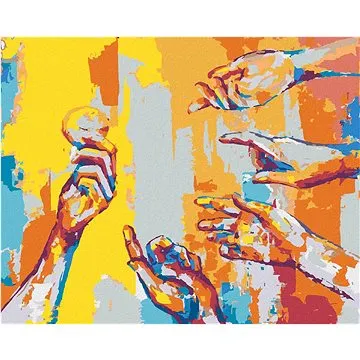 Abstraktní dlaně, 80×100 cm, bez rámu a bez vypnutí plátna (6039402)