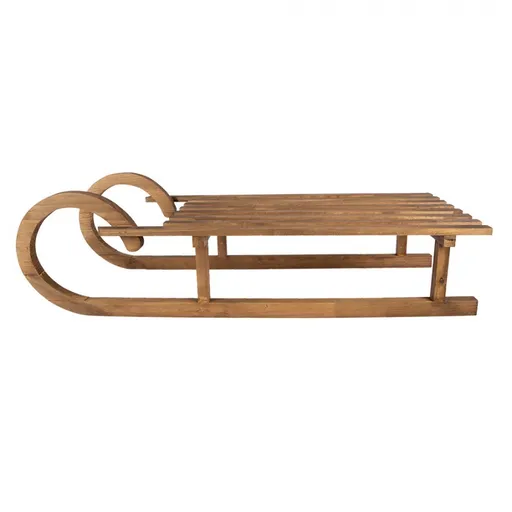 Hnědá antik dřevěná dekorace sáně Sledge Vintage - 100*37*27 cm 5H0726