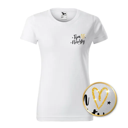 Bontis Tričko Tým nevěsty TŘPYTIVÉ SRDCE - Bílá | L