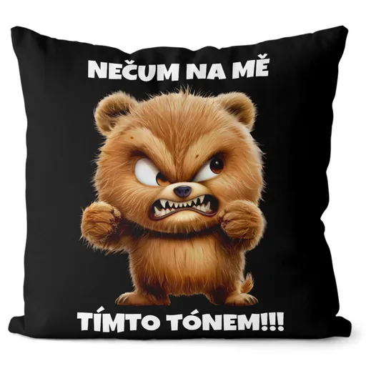 Polštář Nečum na mě – medvěd (Velikost: 40 x 40 cm)