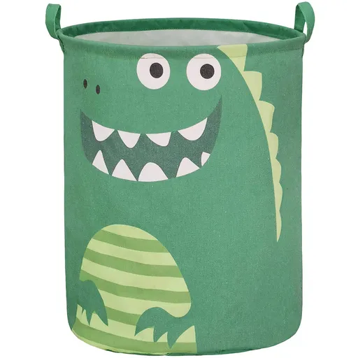 Mamitati Koš na hračky, bavlna, Dino - zelený, 43 L