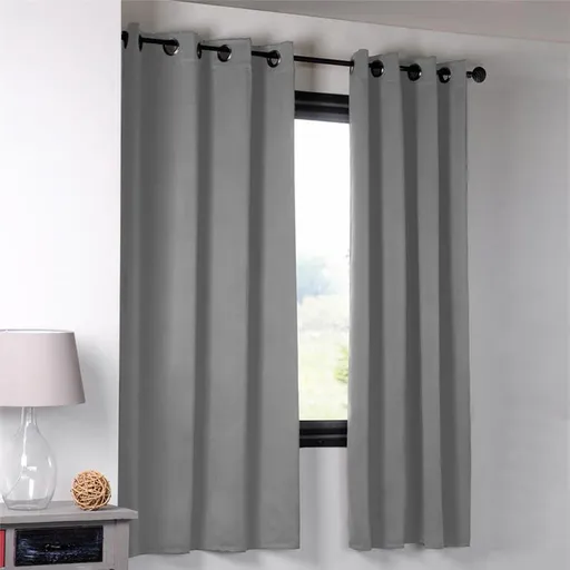 Zatemňovací závěs blackout NOTTE šedý 135 x 180 cm sada 2 ks