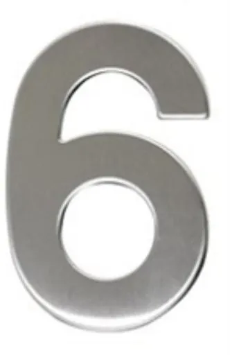 Číslo "6", 50 mm, samolepící, nerez (148328)