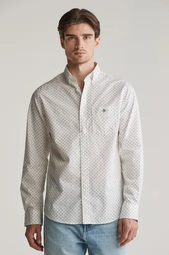 KOŠILE GANT REG MICRO PRINT SHIRT EGGSHELL
