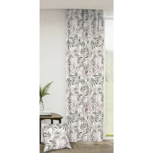 Závěs dekorační nebo látka, Soft Jasanové listí, bordový, 150 cm 150 cm