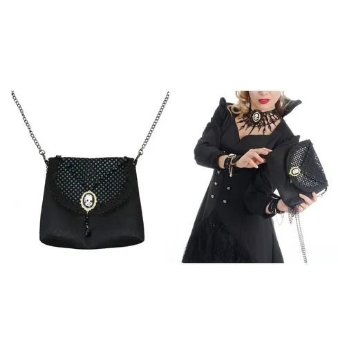Chaks Černá gotická kabelka s medailonem