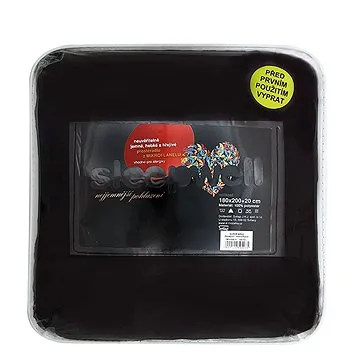 Svitap Prostěradlo mikroflanel černá 90×200×20 cm (037011-MIKROFL001)