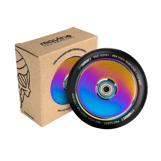 Náhradní MOVINO kolečka na freestyle koloběžku 120mm, hliník, Kraken 2 ks, Rainbow