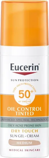 Eucerin Ochranný tónovací a matující gelový krém na obličej SPF 50+ Sun (Oil Control Tinted Sun Gel-Cream) 50 ml Light