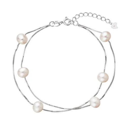 Evolution Group - Pavona Půvabný dvojitý náramek s říčními perlami 23022.1