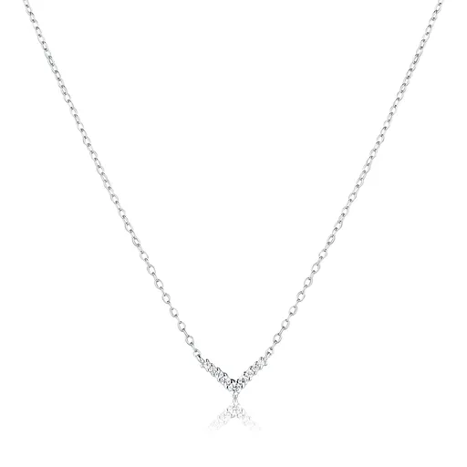 JVD Jemný stříbrný náhrdelník se zirkony SVLN0625X61BI45
