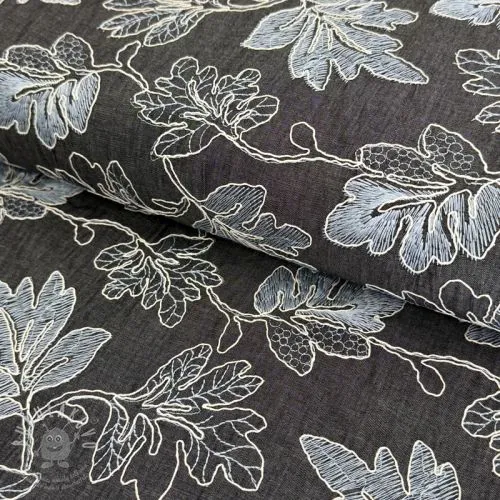 Bavlněná látka JEANS EMBROIDERY Lisa design D