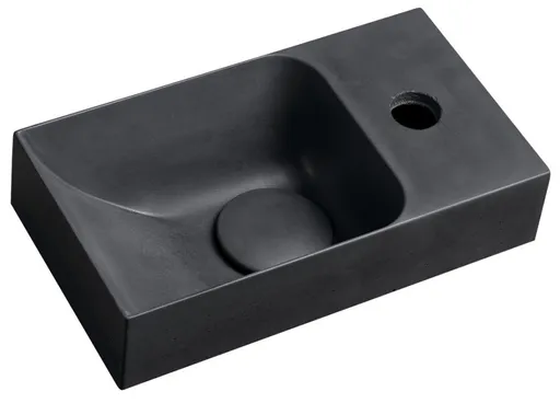 SAPHO PICCOLINO betonové umývátko 30,8x17cm, baterie vpravo, antracit mat PK30516