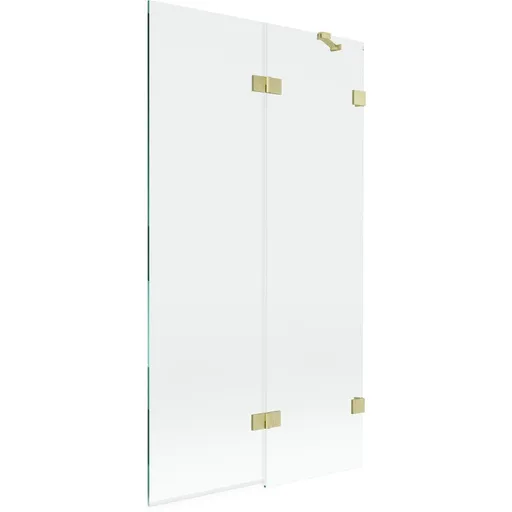 MEXEN/S Lunar vanová zástěna 2-křídlová pravá 100 x 150, transparent, zlatá kartáčovaná 897-100-100-55-00-P