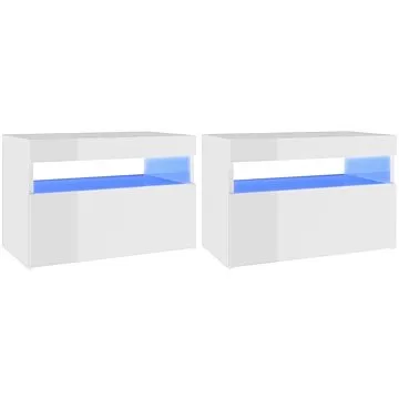 SHUMEE s LED osvětlením 2 ks bílé vysoký lesk 60 × 35 × 40 cm (804422)