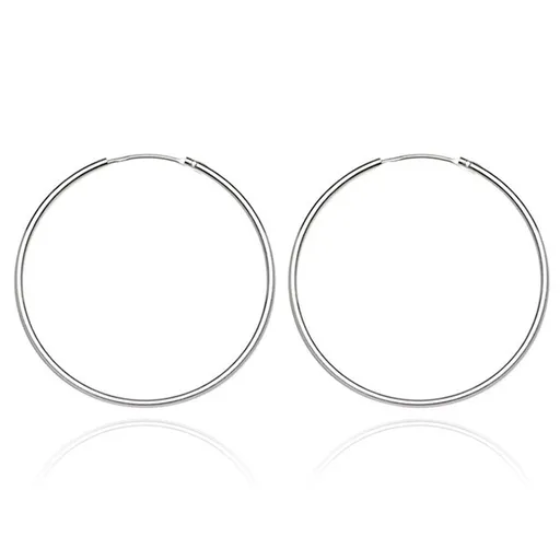 Stříbrné náušnice 925 - tenké, hladké kruhy, 22 mm