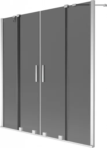 MEXEN/S Velar Duo dvoukřídlá posuvná vanová zástěna 140 x 150, grafit, chrom 896-140-000-42-01