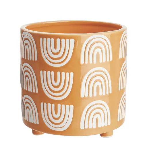 HAPPY RAINBOW Květináč 14 cm - žlutá