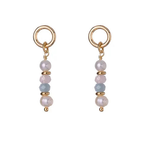 Alisia Okouzlující visací náušnice s pravými perlami a morganitem AL4512.01.000