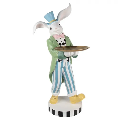 Dekorace socha zajíc s podnosem - 47*52*105 cm Clayre & Eef