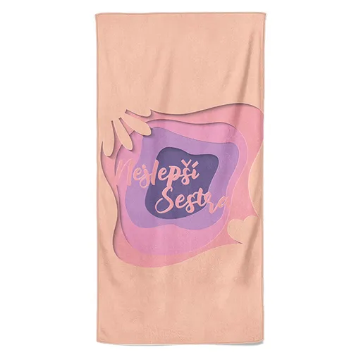 Osuška Nejlepší sestra – díra (Velikost osušky: 100x170cm)