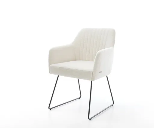 Jídelní židle Greg-Flex bouclé měkký béžová tenká podnož černá