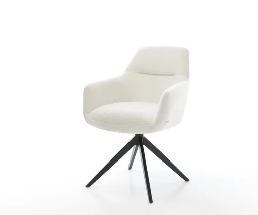 Jídelní židle Pejo-Flex bouclé měkký béžová křížová podnož