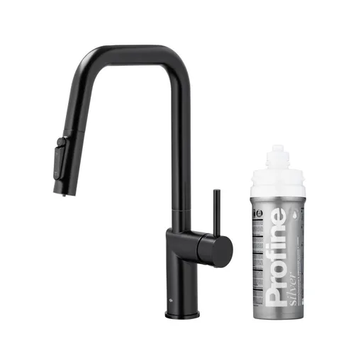 KFA Baterie dřezová DUERO PURE STYLE výsuvná s filtrací černá 6623-314-81