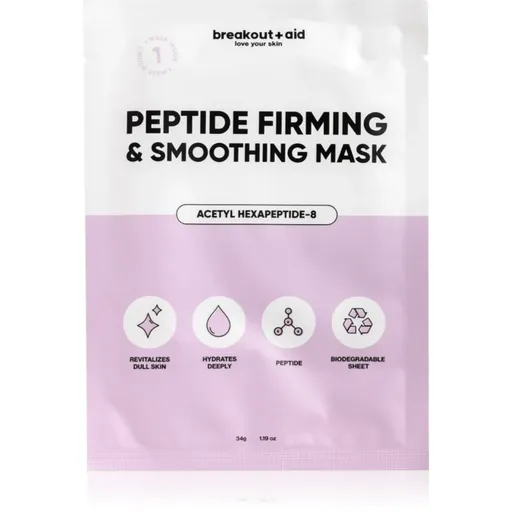 breakout + aid Peptide Firming & Smoothing Mask plátýnková maska s peptidy 34 g