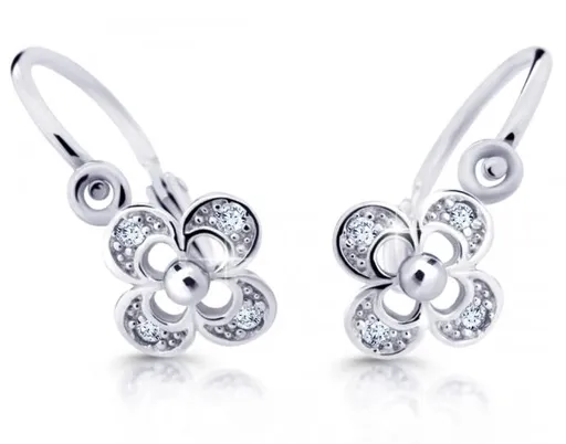 Cutie Jewellery Dětské náušnice z bílého zlata C2200-10-X-2 čirá