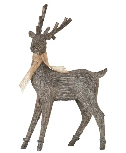 Hnědá dekorace figurka stojící jelen - 24*10*44 cm 95362
