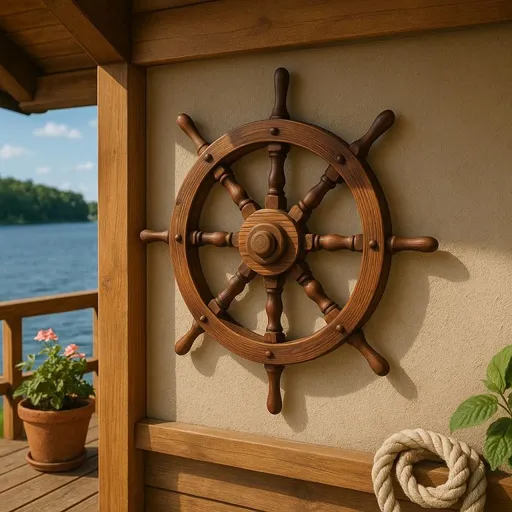 Dřevěné kormidlo Garth 80 cm - stylová rustikální dekorace