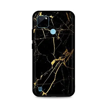 TopQ Kryt LUXURY Realme C21Y pevný Marble černo-zlatý 69748 (Sun-69748)