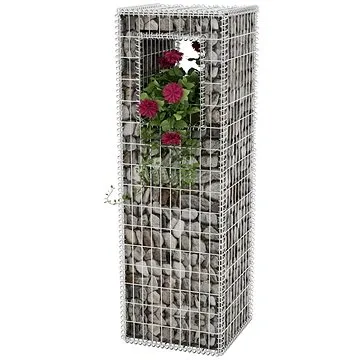 Gabionový sloup / truhlík ocelový 50 x 50 x 160 cm (142541)