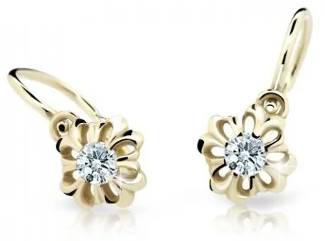 Cutie Jewellery Něžné dětské náušnice ze žlutého zlata C2208-10-X-1 bílá