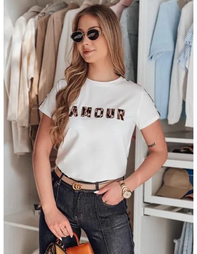 Dámské tričko s výšivkou AMOROSA bílá