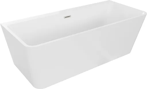 MEXEN/S Volta vana volně stojící rohová 150 x 75, bílá, sifon a přepad nikl kartáčovaná 51131507500-97