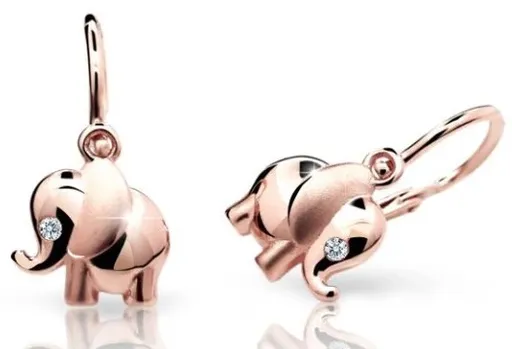 Cutie Diamonds Dětské náušnice Sloník z růžového zlata s brilianty DC1955-10-00-X-4