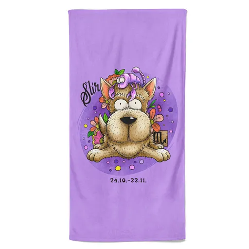 Osuška Psí znamení – štír (Velikost osušky: 70x140cm)