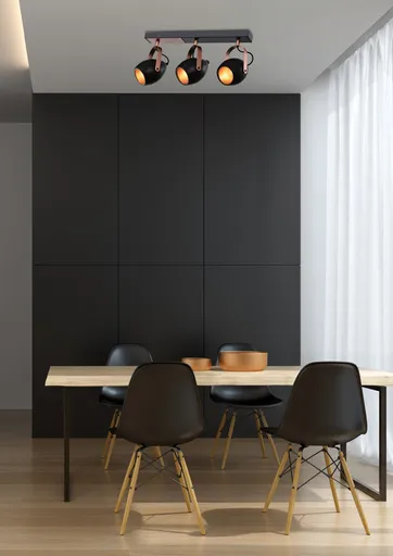 Černo-měděná nastavitelná bodová lampa E14 3x40W Anica