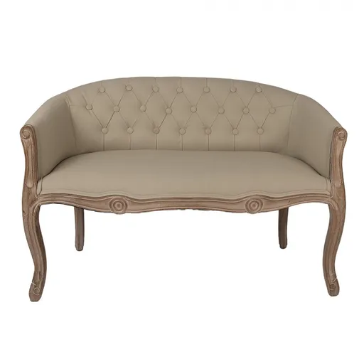 Béžovo-hnědá dvoumístná pohovka Brocante uniq - 104*55*70 cm Clayre & Eef