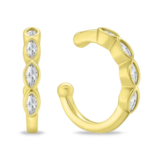 Brilio Silver Elegantní pozlacené záušnice se zirkony EA782Y