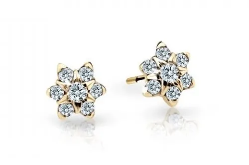 Cutie Jewellery Půvabné dětské náušnice ze žlutého zlata C2152-30-X-1 bílá