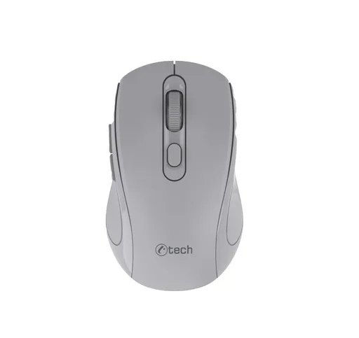 C-TECH myš Dual mode WLM-12GR, bezdrátová, 1600DPI, 6 tlačítek, šedá, USB nano receiver