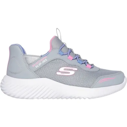 Skechers BOUNDER - SIMPLE CUTE Dívčí vycházková obuv, šedá, velikost