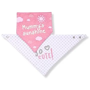 BabyOno bavlněné slintáčky 2 ks s popisky pro holky (5901435406694)